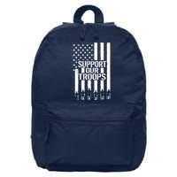 Support Our Troops Distressed American Flag 16 in Basic Backpack
