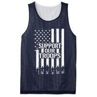 Support Our Troops Distressed American Flag Mesh Reversible Basketball Jersey Tank
