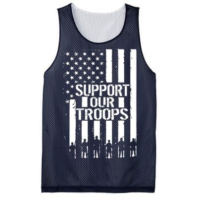 Support Our Troops Distressed American Flag Mesh Reversible Basketball Jersey Tank