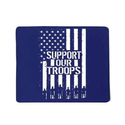 Support Our Troops Distressed American Flag Mousepad