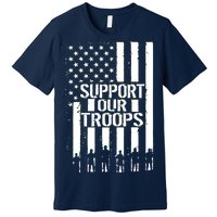 Support Our Troops Distressed American Flag Premium T-Shirt