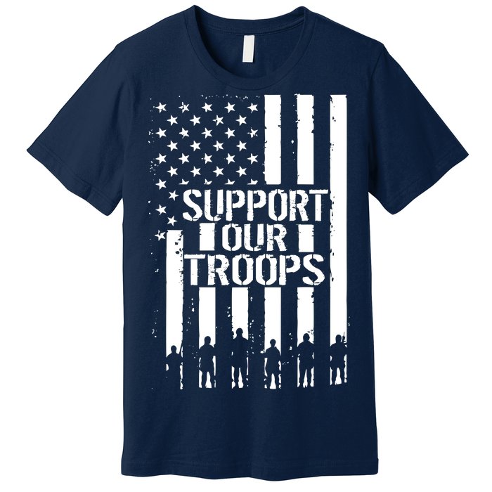 Support Our Troops Distressed American Flag Premium T-Shirt