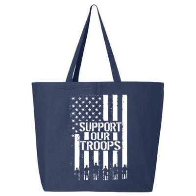 Support Our Troops Distressed American Flag 25L Jumbo Tote