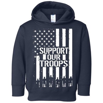 Support Our Troops Distressed American Flag Toddler Hoodie