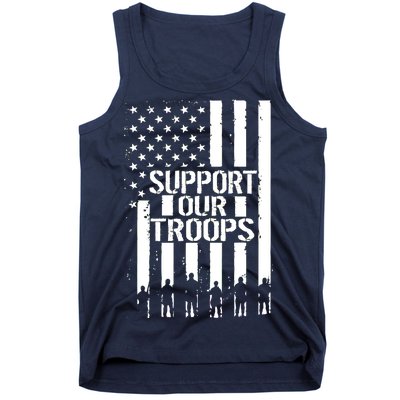 Support Our Troops Distressed American Flag Tank Top