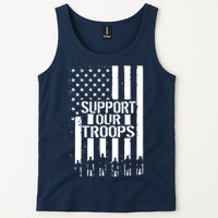 Support Our Troops Distressed American Flag Tank Top