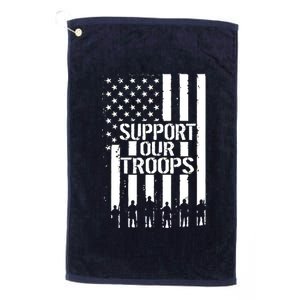 Support Our Troops Distressed American Flag Platinum Collection Golf Towel