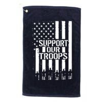 Support Our Troops Distressed American Flag Golf Towel