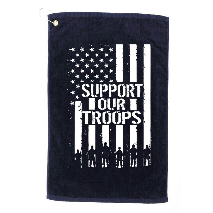 Support Our Troops Distressed American Flag Golf Towel