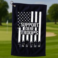 Support Our Troops Distressed American Flag Golf Towel