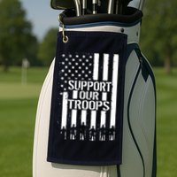 Support Our Troops Distressed American Flag Golf Towel