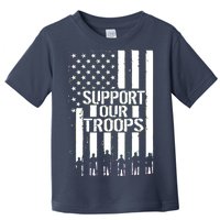 Support Our Troops Distressed American Flag Toddler T-Shirt