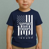 Support Our Troops Distressed American Flag Toddler T-Shirt