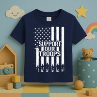 Support Our Troops Distressed American Flag Toddler T-Shirt