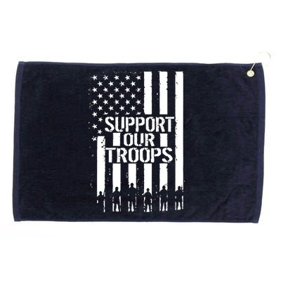 Support Our Troops Distressed American Flag Grommeted Golf Towel