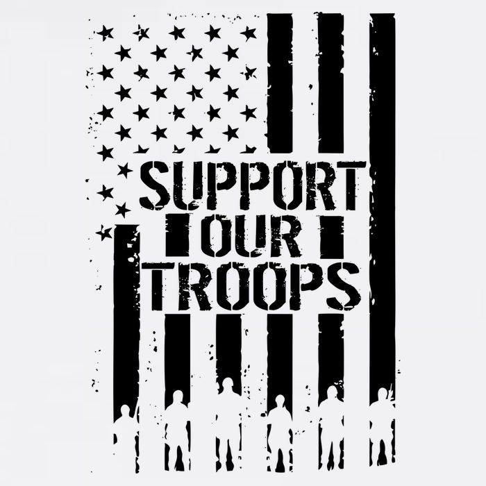 Support Our Troops Distressed American Flag Garment-Dyed Sweatshirt