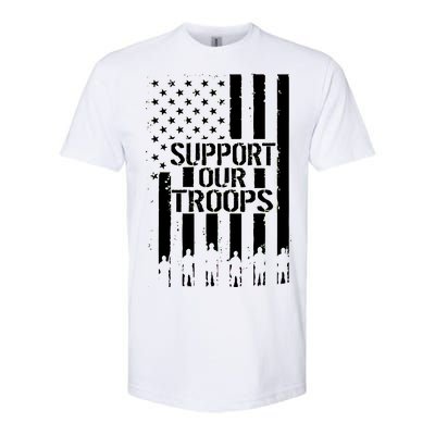 Support Our Troops Distressed American Flag Softstyle CVC T-Shirt