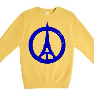 Support Paris Peace Sign Eiffel Tower Premium Crewneck Sweatshirt