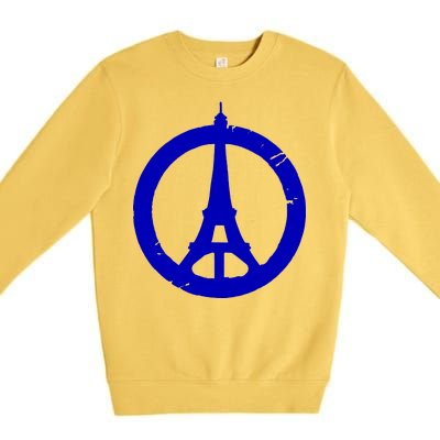 Support Paris Peace Sign Eiffel Tower Premium Crewneck Sweatshirt