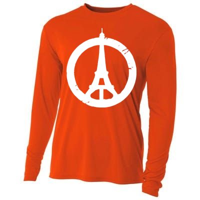 Support Paris Peace Sign Eiffel Tower Cooling Performance Long Sleeve Crew