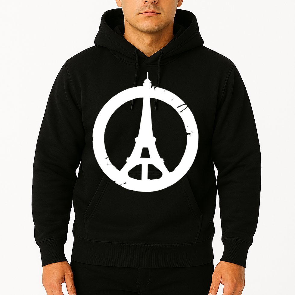Support Paris Peace Sign Eiffel Tower Hoodie