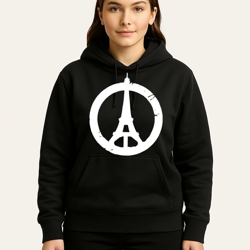 Support Paris Peace Sign Eiffel Tower Hoodie