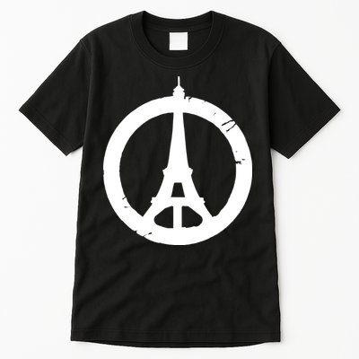 Support Paris Peace Sign Eiffel Tower Tall T-Shirt
