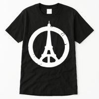 Support Paris Peace Sign Eiffel Tower Tall T-Shirt