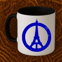 Support Paris Peace Sign Eiffel Tower Mug