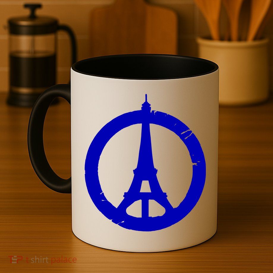 Support Paris Peace Sign Eiffel Tower Mug