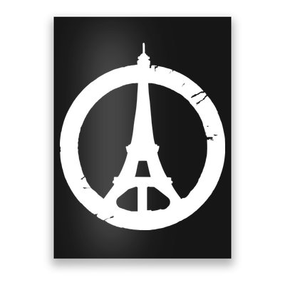 Support Paris Peace Sign Eiffel Tower Poster