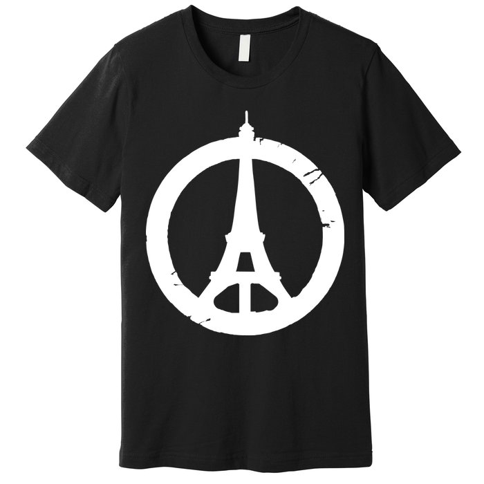 Support Paris Peace Sign Eiffel Tower Premium T-Shirt
