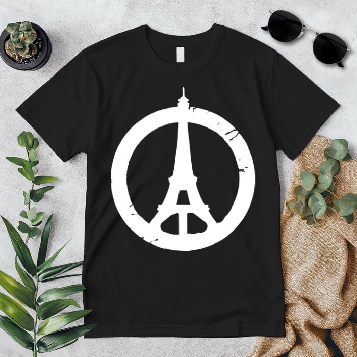 Support Paris Peace Sign Eiffel Tower Premium T-Shirt