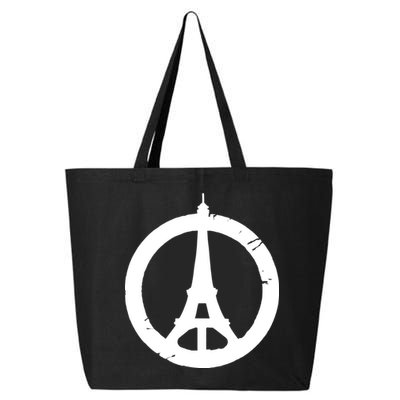 Support Paris Peace Sign Eiffel Tower 25L Jumbo Tote