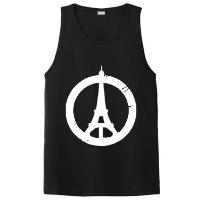 Support Paris Peace Sign Eiffel Tower PosiCharge Competitor Tank