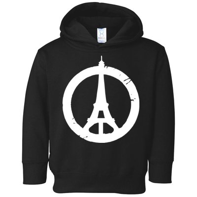 Support Paris Peace Sign Eiffel Tower Toddler Hoodie
