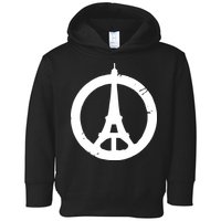 Support Paris Peace Sign Eiffel Tower Toddler Hoodie