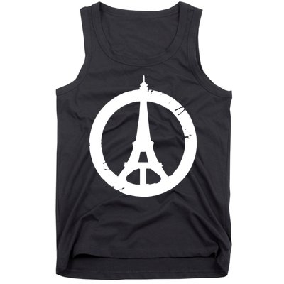 Support Paris Peace Sign Eiffel Tower Tank Top
