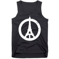 Support Paris Peace Sign Eiffel Tower Tank Top