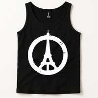 Support Paris Peace Sign Eiffel Tower Tank Top