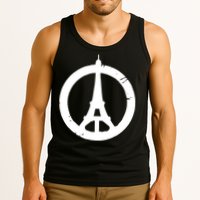Support Paris Peace Sign Eiffel Tower Tank Top