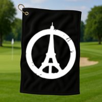 Support Paris Peace Sign Eiffel Tower Golf Towel