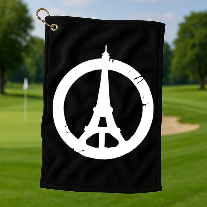 Support Paris Peace Sign Eiffel Tower Golf Towel
