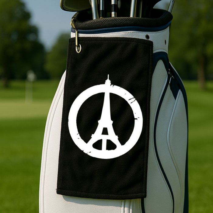 Support Paris Peace Sign Eiffel Tower Golf Towel