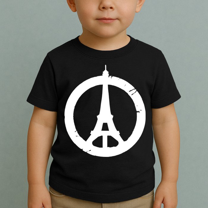 Support Paris Peace Sign Eiffel Tower Toddler T-Shirt