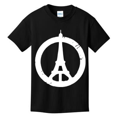 Support Paris Peace Sign Eiffel Tower Kids T-Shirt