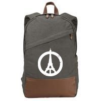 Support Paris Peace Sign Eiffel Tower Cotton Canvas Backpack