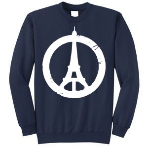 Support Paris Peace Sign Eiffel Tower Sweatshirt