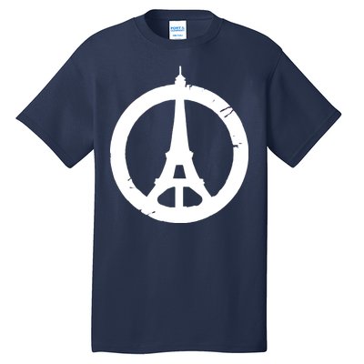 Support Paris Peace Sign Eiffel Tower Tall T-Shirt