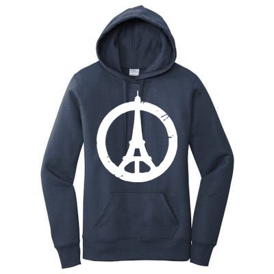 Support Paris Peace Sign Eiffel Tower Women's Pullover Hoodie